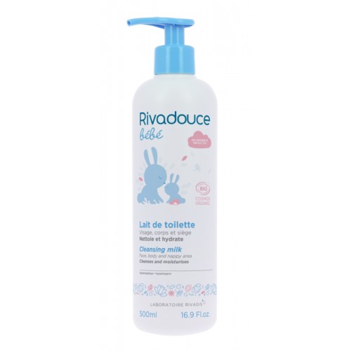 Lait de toilette bébé bio + pompe - 500 ml - Rivadouce