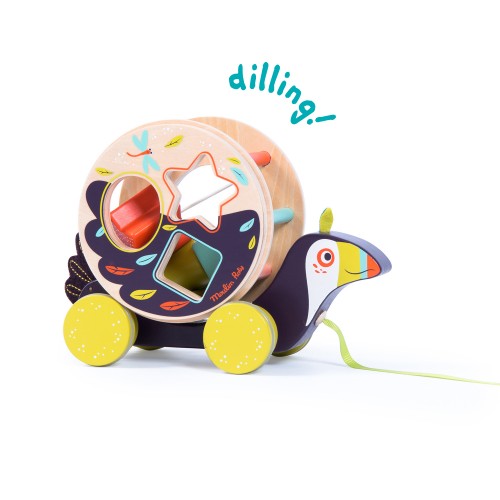 Boîte à formes toucan à tirer Dans la jungle