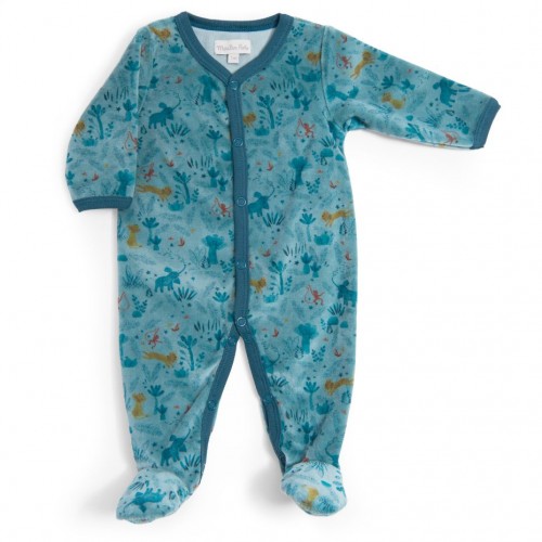 Pyjama 12m velours bleu nuit Sous mon baobab