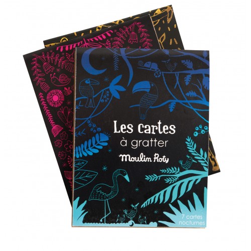 Set de 7 cartes à gratter nocturnes Les petites merveilles