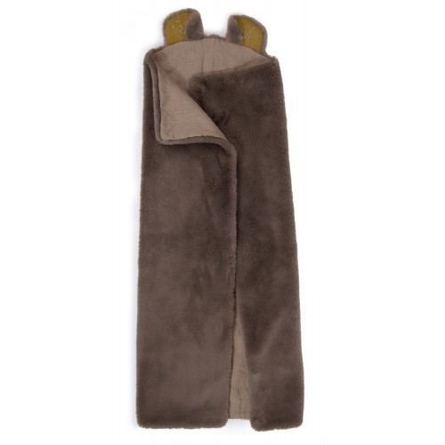 Plaid ours gris Rendez-vous chemin du loup Moulin Roty