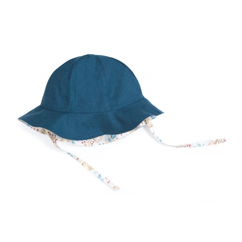 Chapeau Réversible Crème/Bleu Bibi Sous Mon Baobab