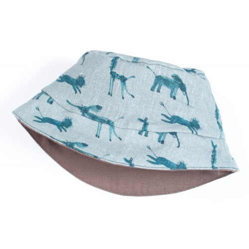 Chapeau Réversible Marron/Bleu Bob Sous Mon Baobab