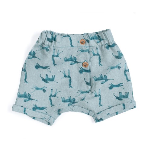 Short Bleu Animaux Bobby Sous Mon Baobab