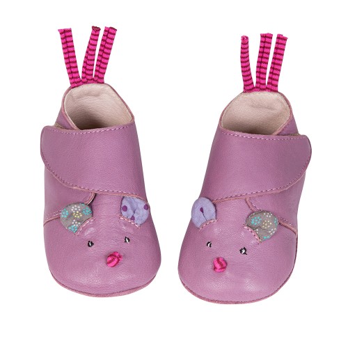 Chaussons cuir souris Jolis pas beaux 0/6 m