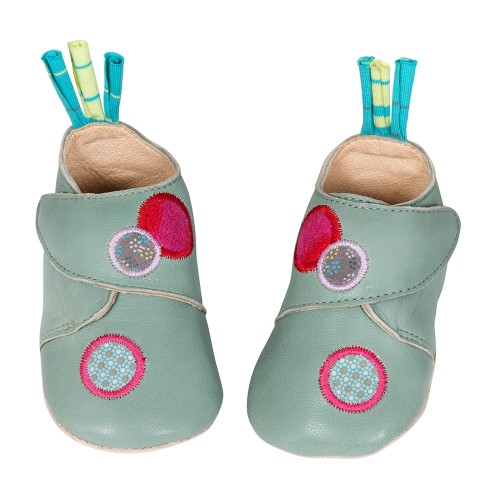 Chaussons cuir céladon  Jolis pas beaux 6/12 m
