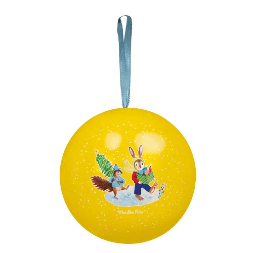 Boule jaune en métal 7 cm La Grande famille