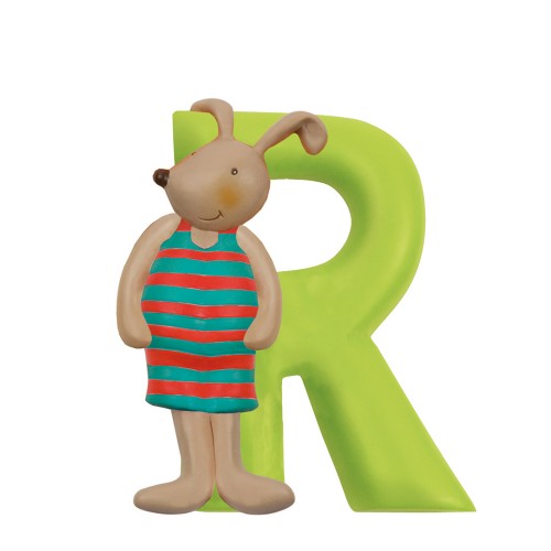 Lettre résine R lapin Grande famille