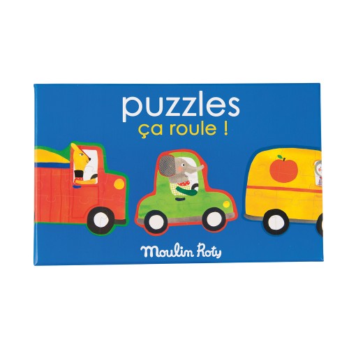 Ensemble de 4 Puzzles Ca roule ! (32 pièces) Les Popipop