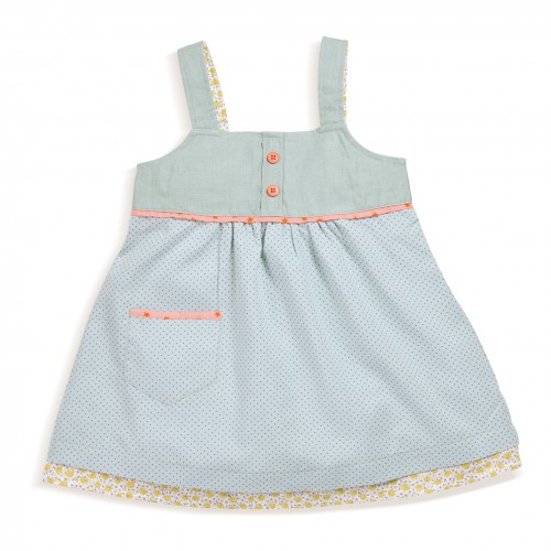 Robe bleue à pois Madelie Les Tartempois 12 mois