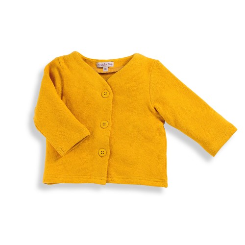 MANAM Cardigan jaune moutarde Les Tartempois 23m