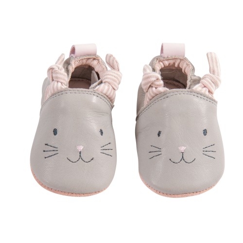 Chaussons cuir gris Les Petits Dodos 12/18 m