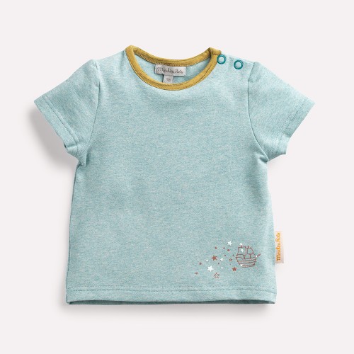 TAKA Tee-shirt bleu chiné Il était une fois 6m