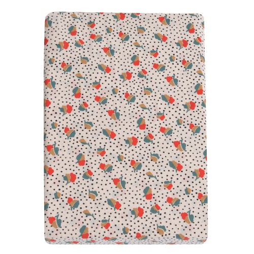 Drap housse crème à fleurs lit bébé 70 x 140 cm Les Jolis trop beaux