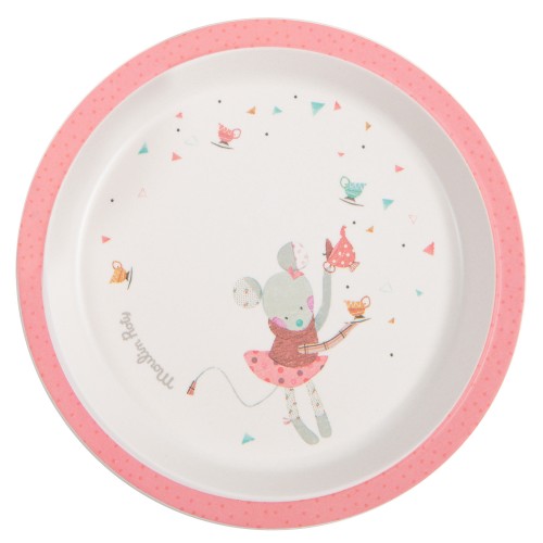 Assiette rose Les Jolis trop beaux
