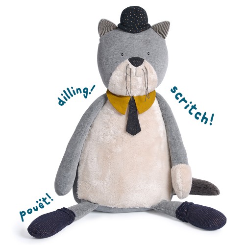 Chat géant gris clair Fernand Les Moustaches