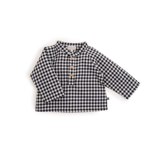EDMOND Chemise 18m toile vichy noir et blanc Pomme des bois