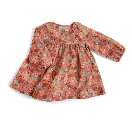 ELODIE Robe 36m velours milleraies imprimé fleurs Pomme des bois