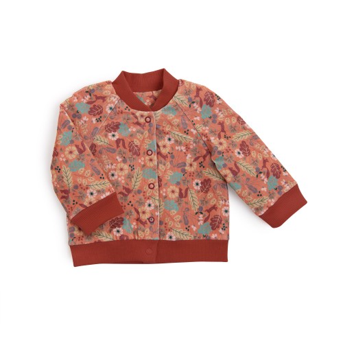 ELISE Teddy 12m velours milleraies imprimé fleurs Pomme des bois