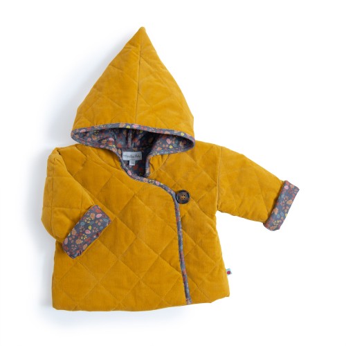 ELLIETTE Manteau 24m velours milleraies curry Pomme des bois
