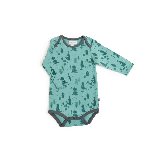 ERABLE Body 6m jersey vert imprimé allover forêt Pomme des bois