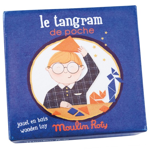 Tangram de poche en bois