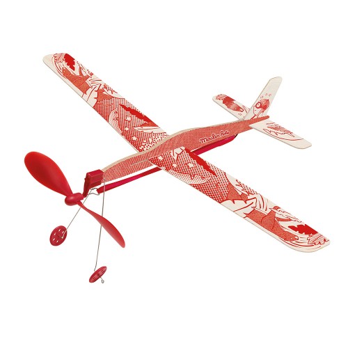 Avion rouge à élastique Les petites merveilles