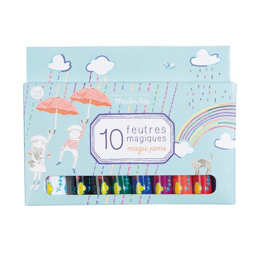 Boîte de 10 feutres magiques Aujourd'hui c'est mercredi