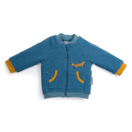 ZACARI 12m Cardigan molleton bleu canard Le Voyage d'Olga