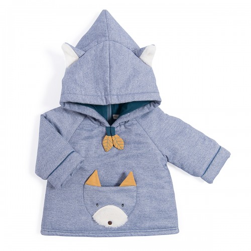 ARIEL Manteau bleu chiné Le Voyage d'Olga 12m