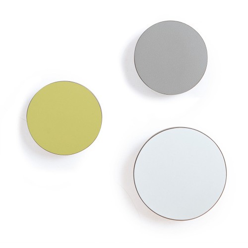Set de 3 patères taupe / wasabi / blanc alpin
