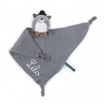 Doudou lange chat gris clair Fernand Les Moustaches