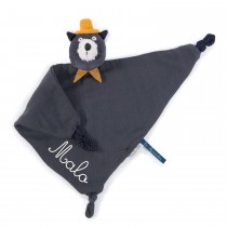 Doudou lange chat gris foncé Alphonse Les Moustaches