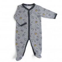 Pyjama 6m jersey gris chiné allover chats Les Moustaches