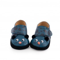 Chaussons cuir panthère bleu Dans la jungle 6/12 mois