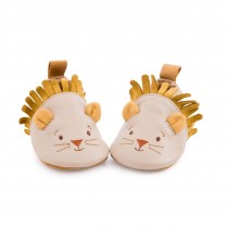 Chaussons cuir lion beige Sous mon baobab 6/12 mois