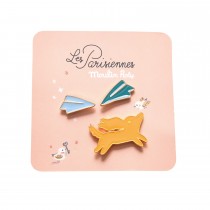 Set de 3 pin's laqués chien Les Parisiennes