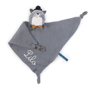 Doudou lange chat gris clair Fernand Les Moustaches