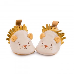 Chaussons cuir lion beige Sous mon baobab 18/24 mois